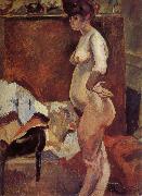 Jules Pascin Female study in sideways painting